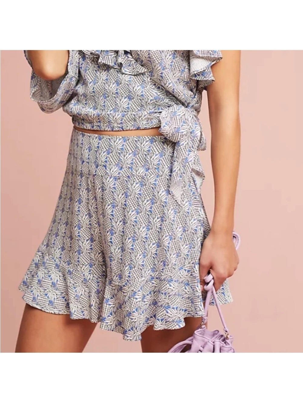 Maeve Ruffled Pineapple Print Shorts